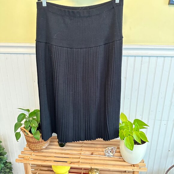 Jasmine Vintage Plus size Black Skirt Knit Sweater skirt pleated mid calf XL - Picture 1 of 11